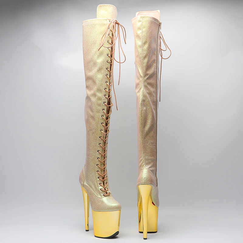 Leecabe  20CM/8inches Pole dancing shoes High Heel platform Boots Pole Dance boots