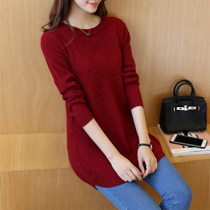 

Knitted Jumper Autumn Winter Tops O-neck Pullovers Casual Sweaters Women Shirt Long Sleeve Short Slim Sweater Girls