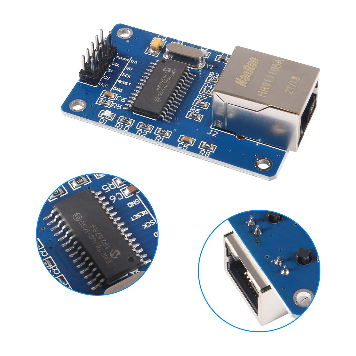 ENC28J60 ENC28J60-I/SO HR911105A Ethernet LAN сетевой модуль SPI интерфейс 3 В для Arduino AVR PIC LPC STM32 - купить