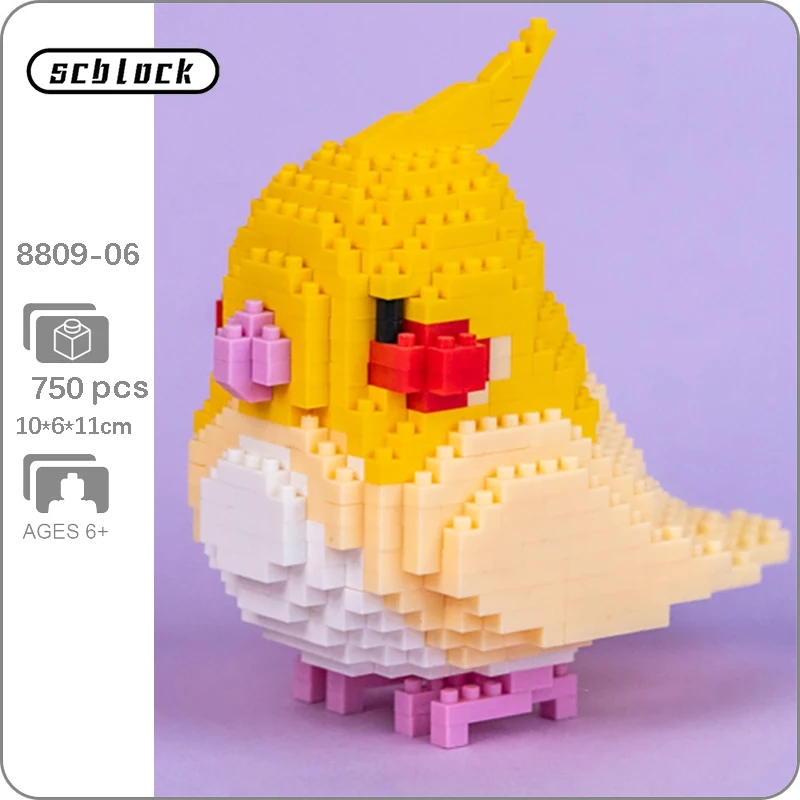 

SC 8809-06 Animal World Beige Parrot Fly Bird Cockatiel Pet Doll DIY Mini Diamond Blocks Bricks Building Toy for Children no Box