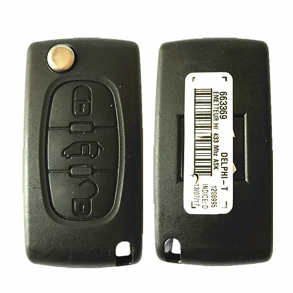 

Для Peugeot дистанционный ключ 3 кнопки CE0523 PCF7941 (разблокированный чип) E33C1002 ASK CN009039
