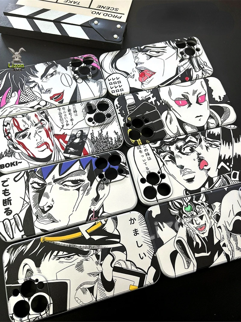 

JoJo's Bizarre Adventure Cosplay Laser Phone Case Kujo Jolyne Jotaro Platinum Star Disc Print Anime Phone Case Stone Ocean