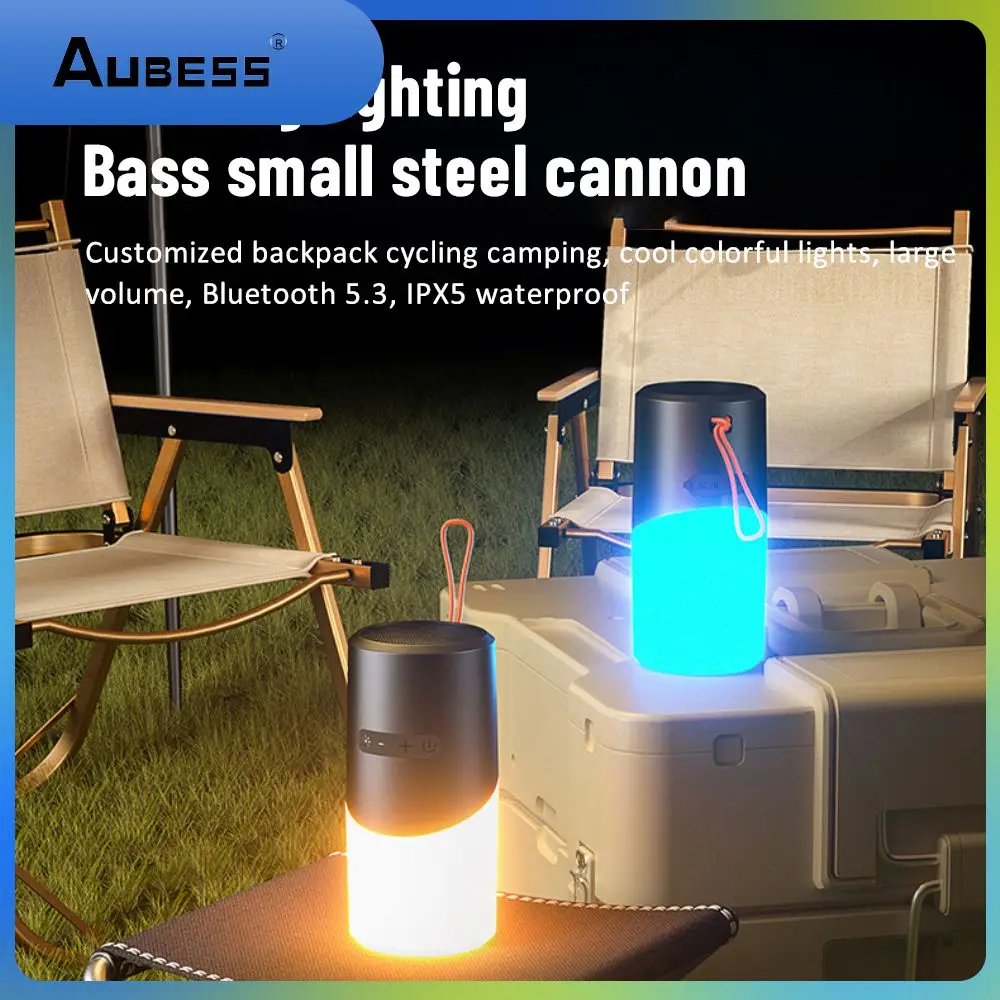 

Portable Sound Box Plastic Home Camping Party Speaker Lightweight Wireless Loudspeaker Atmosphere Light Creative Gift Waterproof