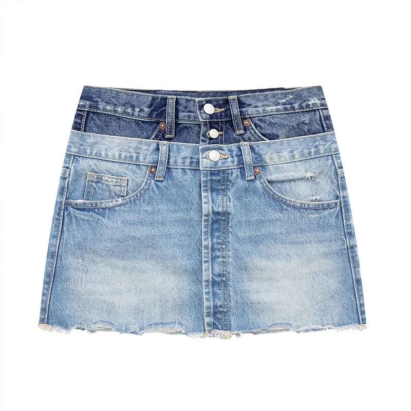 

Summer Women 2023 New Casual High Waist Button Pocket Slim Mini Denim Hip Skirt Sexy And Elegant 845607