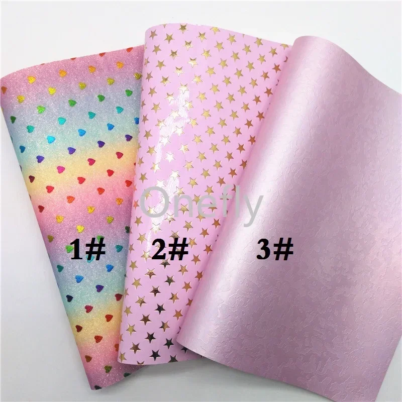 Onefly 21x29 см ткань в форме сердца тисненые золотые звезды листы из искусственной