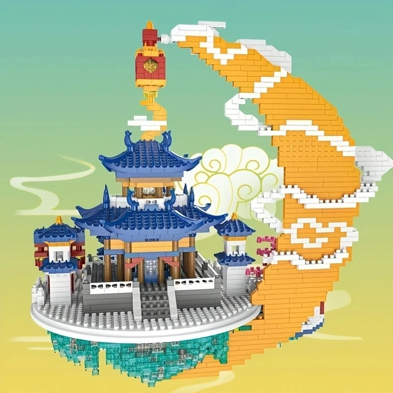 Детский конструктор Guanghan Palace высокой сложности большая сборка микрочастиц