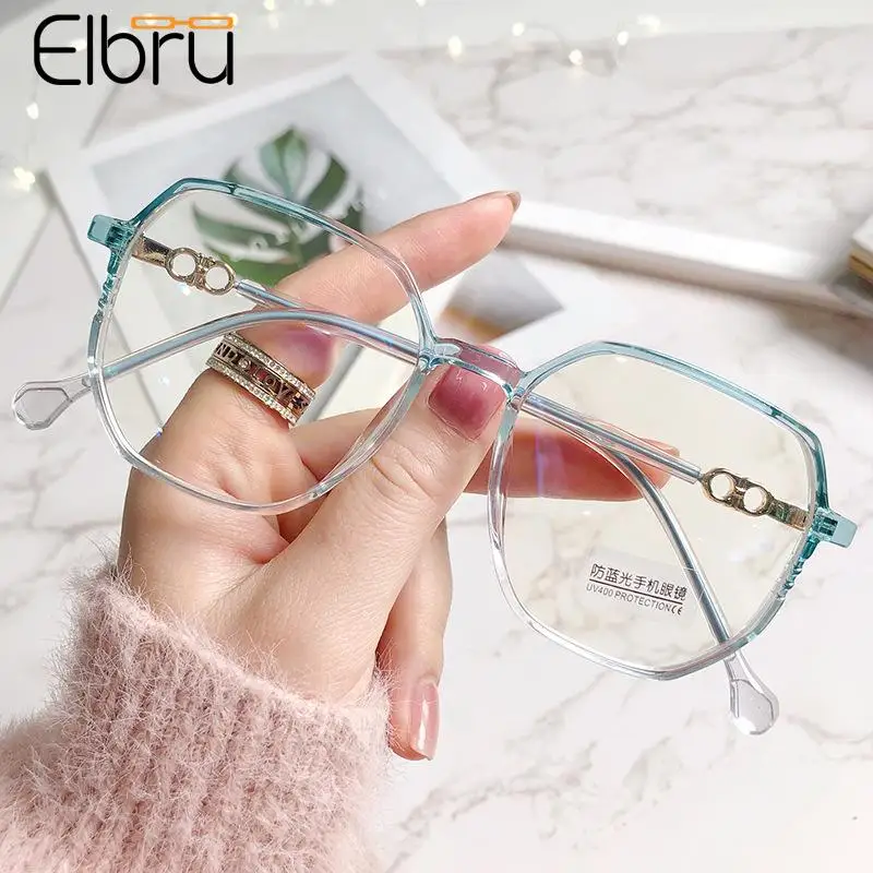 

Elbru 0-1-1.5-2-2.5...-6 Anti Blue Light Myopia Glasses Women Fashion Nearsighted Eyeglasses Men Unisex Myopic Eyewear Goggle