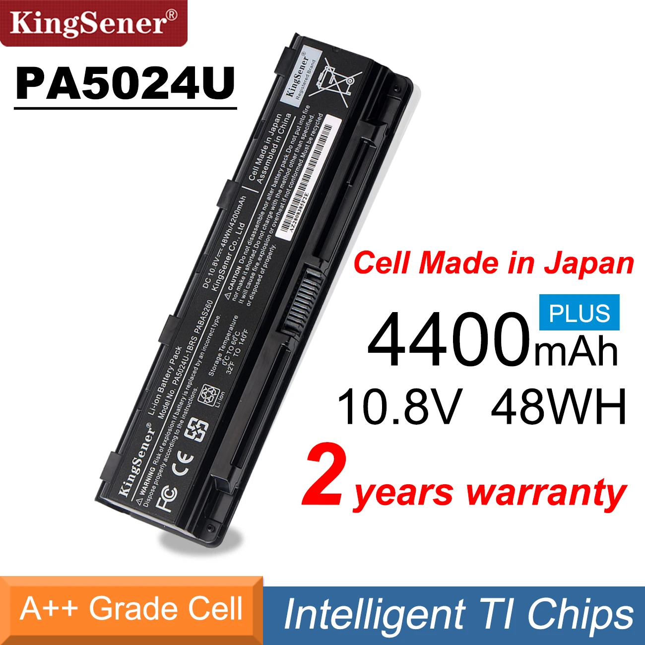 Аккумулятор KingSener PA5024U для ноутбука Toshiba Satellite C800 C850 C870 L800 L830 L840 L850 L870 PA5025U PA5024U-1BRS PABAS260