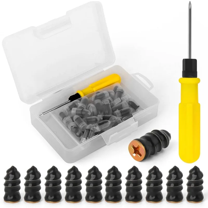 

40 шт. резиновые гвозди для ремонта шин, 40 л + отвертка для автомобиля, мотоцикла, инструменты для быстрого ремонта шин, вакуумные резиновые винты для ремонта шин, черные