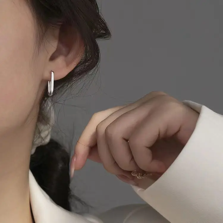 

Silver jewelry square temperament senior lady is earrings ls0330