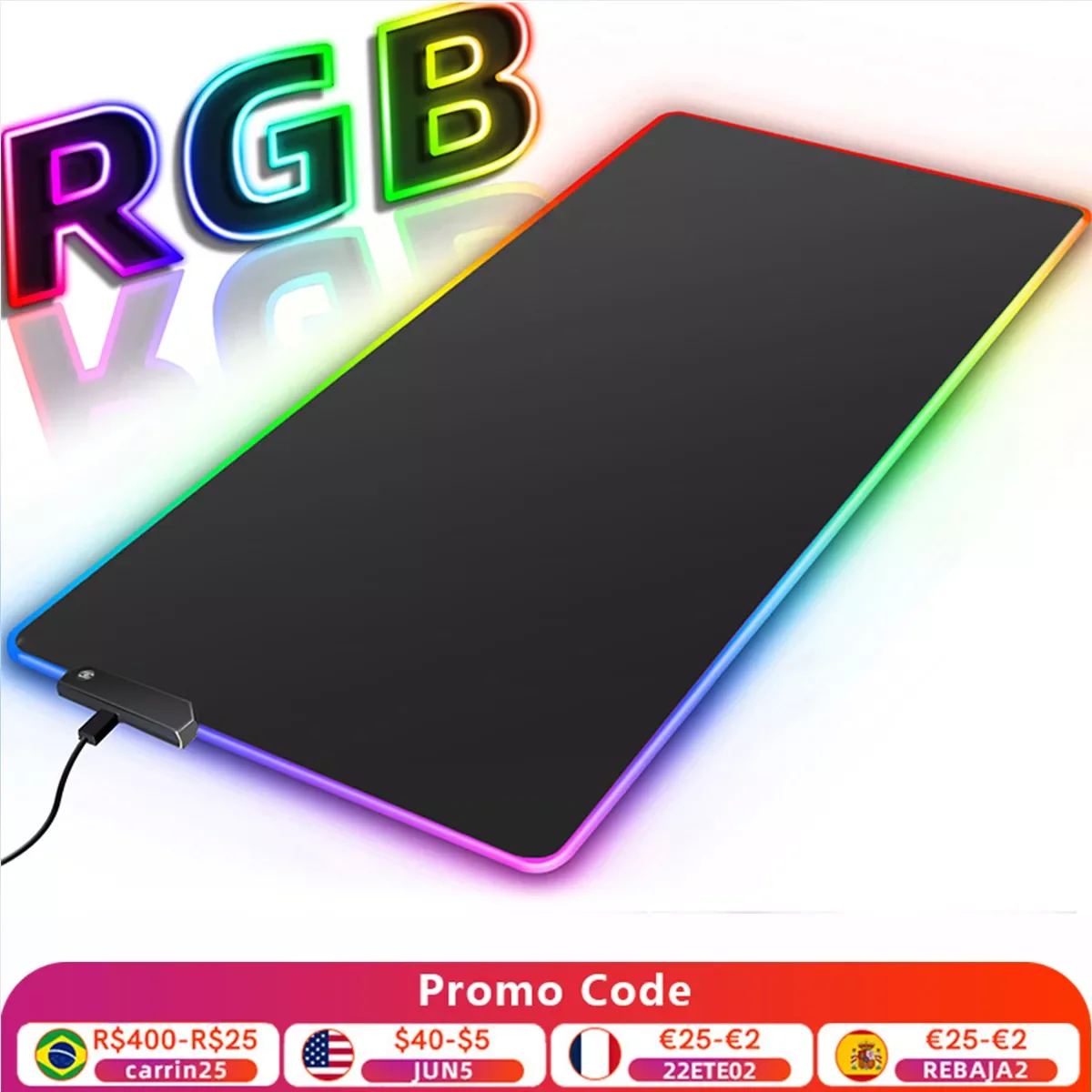 

LED Light Gaming Mouse Pad RGB Large Computer Mousepad Gamer Carpet Waterproof Mause Pads Desk Play Mat with Backlit