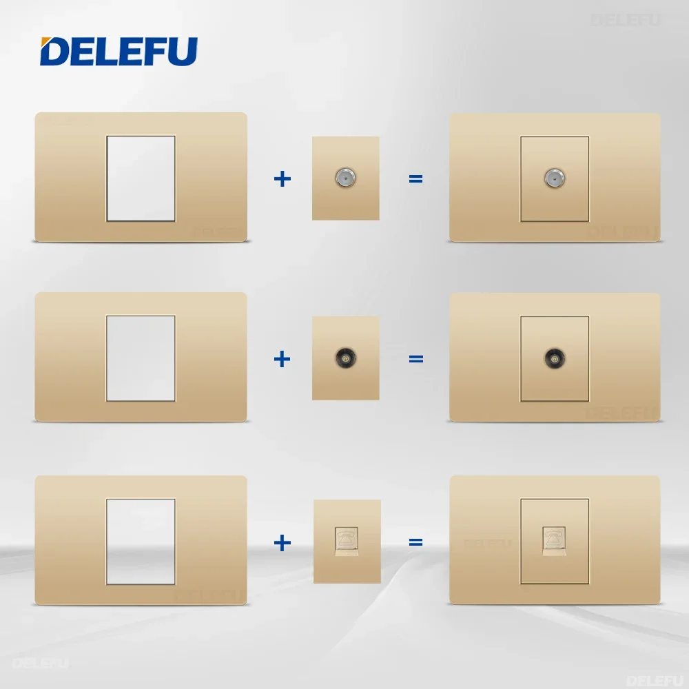 Многофункциональная настольная розетка DELEFU Gold PC 2/1