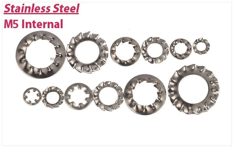 

1000PCS M5 Internal 304 STAINLESS STEEL Internal/External Shakeproof Tooth Serrated Lock Washers