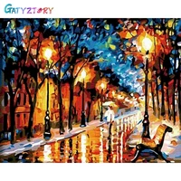 gatyztory landscape painting by number drawing tree on canvas handpainted painting art gift diy pictures by number kits