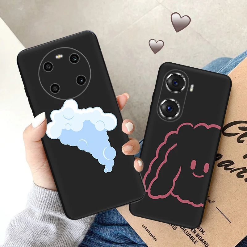 Новый модный телефон задняя крышка черный мягкий с рисунками из мультфильмов для