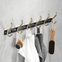 bathroom space aluminum robe hook wall mounted clothes coat hook wall hanger black gold bathroom accessories