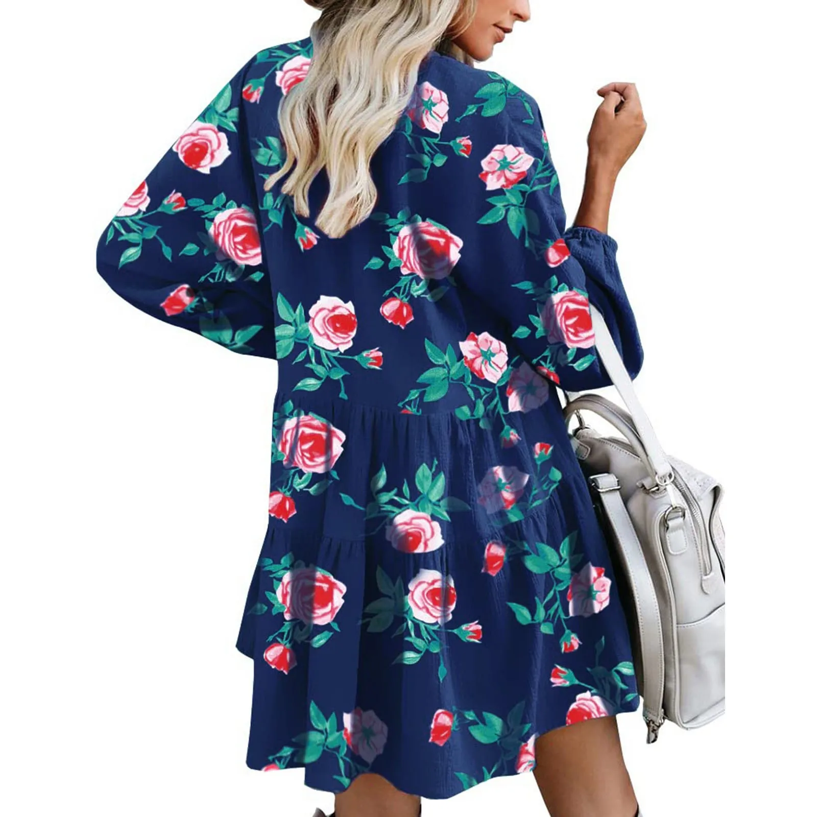 Женское платье-туника с цветочным принтом летнее Мини Вечерние карманами для