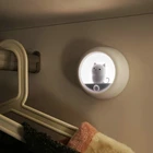 Креативный умный светодиодный ночник с котом и датчиком движения, USB-зарядка, декоративная лампа для кабинета, Настенная Подвесная лампа для детской, спальни, милая