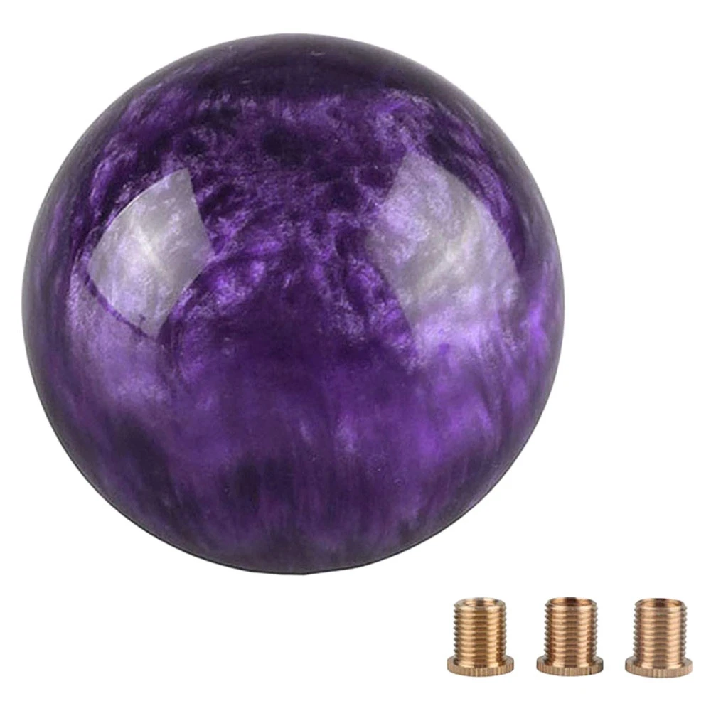

Marble Style Round Ball Gear Shift Knob Acrylic Shifter Knobs Stick Shift Knobs with 3 Adapter for Manual Car Purple
