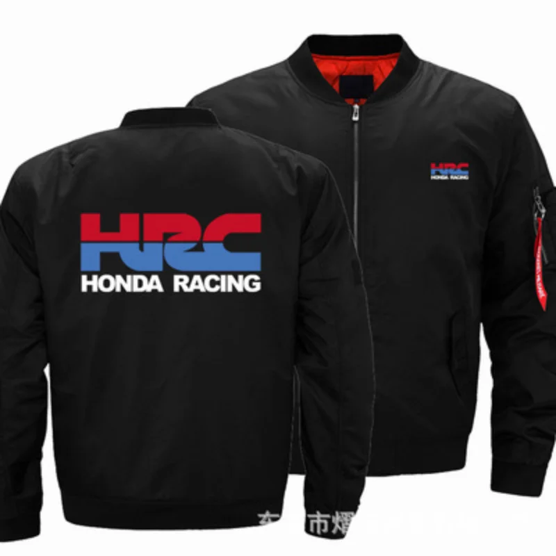 

2023 New Autumn Winter Men HRC Racing Logo Flying Jacket Casual Zipper Long Sleeve Stylish Windproof Cotton-Padded Jacket