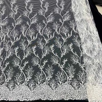 fashion floral embroidery white lace fabric bridal mesh tulle wedding dress sewing material accessories for women evening gown