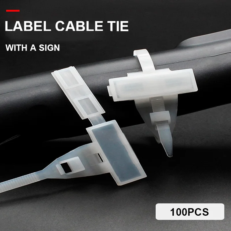 100 шт. самоблокирующиеся кабельные стяжки из белого нейлона PA66