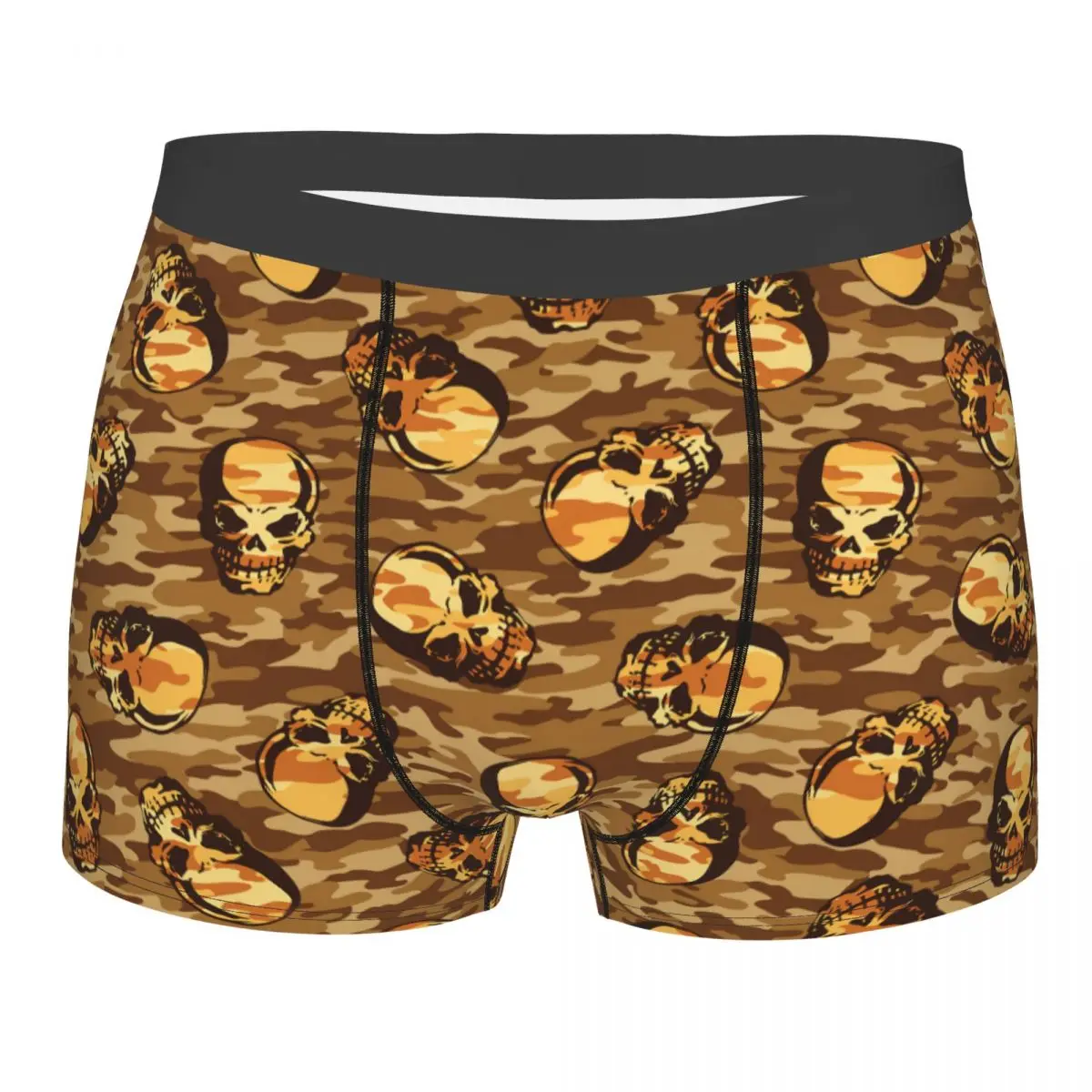

Yellow Skull Camouflage Skull Underpants Panties Shorts Boxer Briefs Man Underwear Comfortable