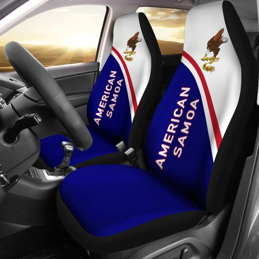 

American Samoa Car Seat Covers American Samoa Flag Polynesian Curve Version,Pack of 2 Universal Front Seat Protective Cover