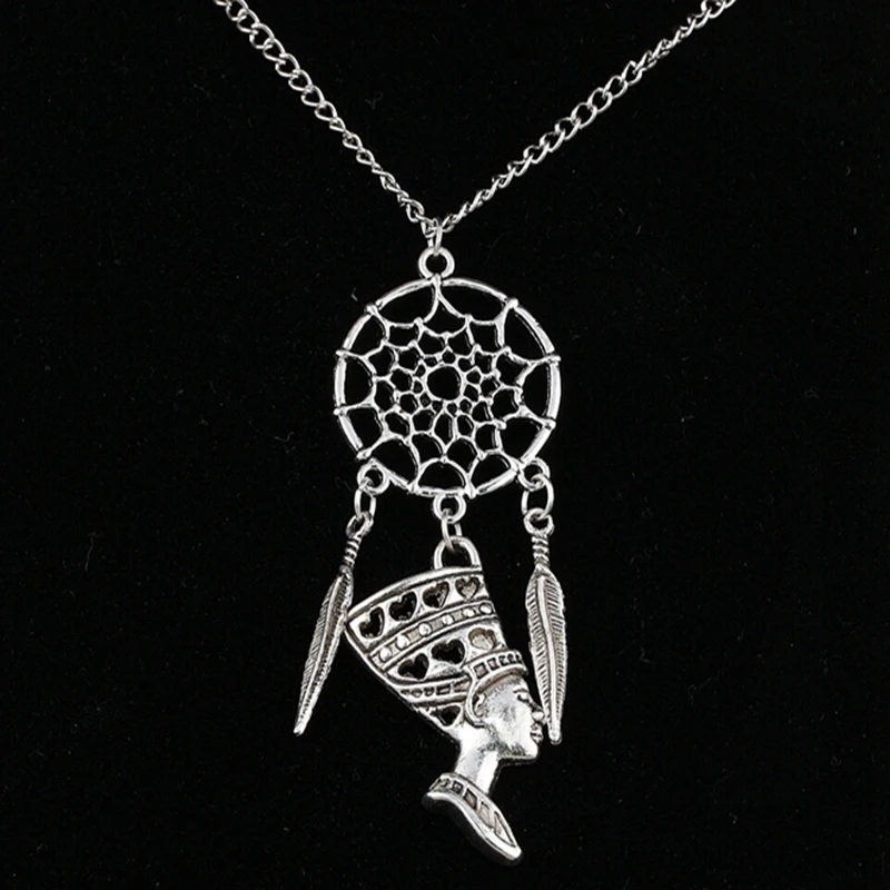 Модные Ретро ожерелья Ловец снов кулон Панк египетская Королева йога перо знак