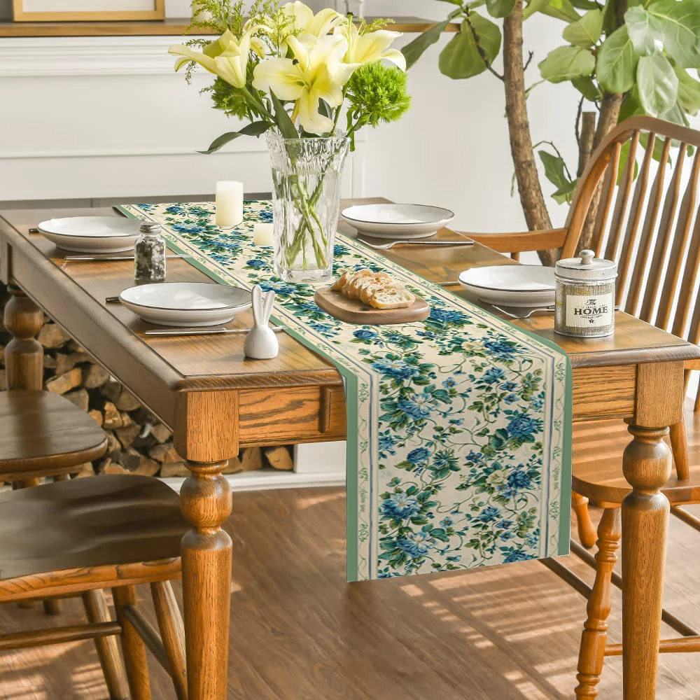 Богемные растения и цветы настольная дорожка в стиле барокко украшение для