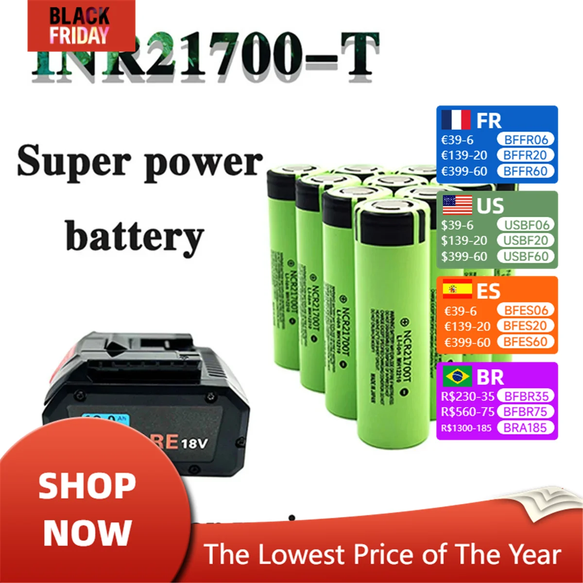 Аккумулятор 4800 мАч NCR21700T 21700