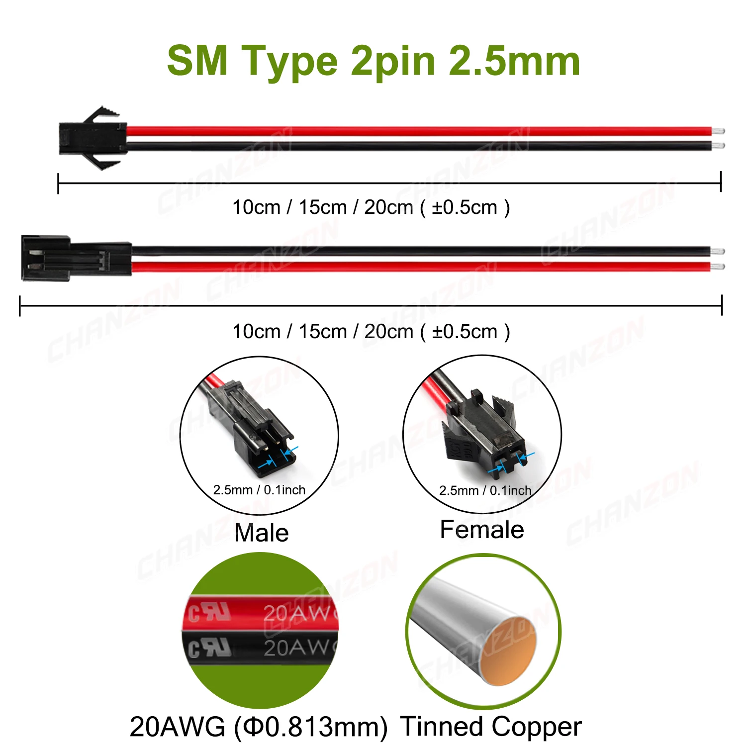 

Кабель CHANZON 20AWG для JST 2,54