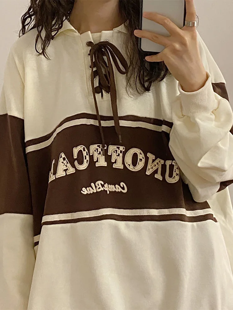 Свитшот женский в стиле ретро уличная одежда с надписью Толстовка Оверсайз