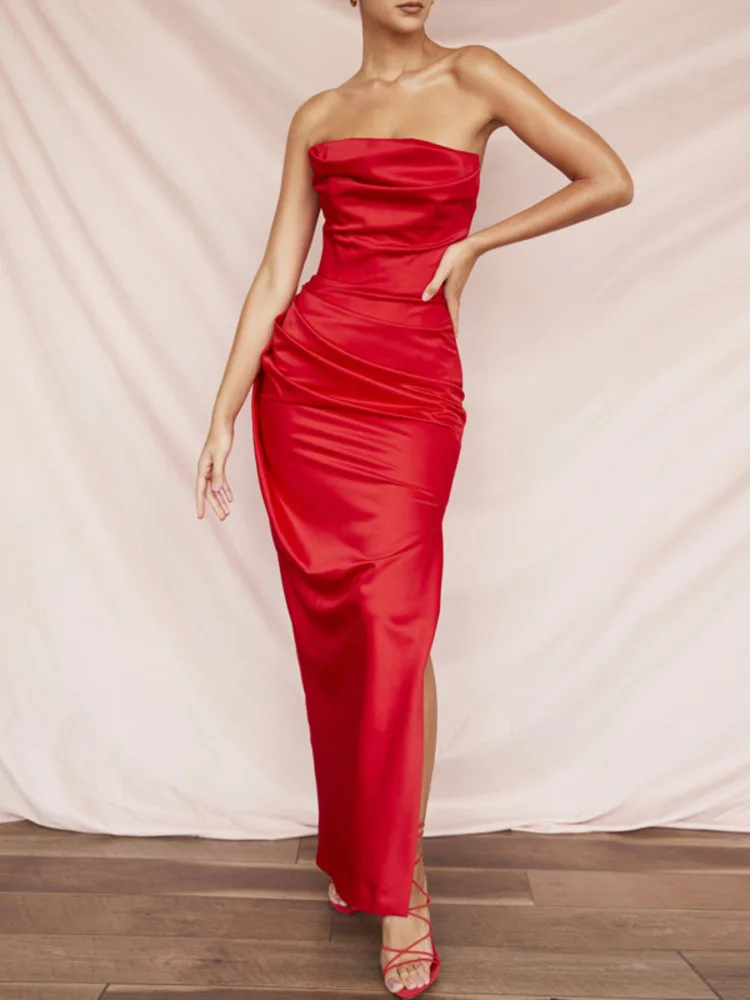 Атласное мини-платье Kesiachiccly-Sexy