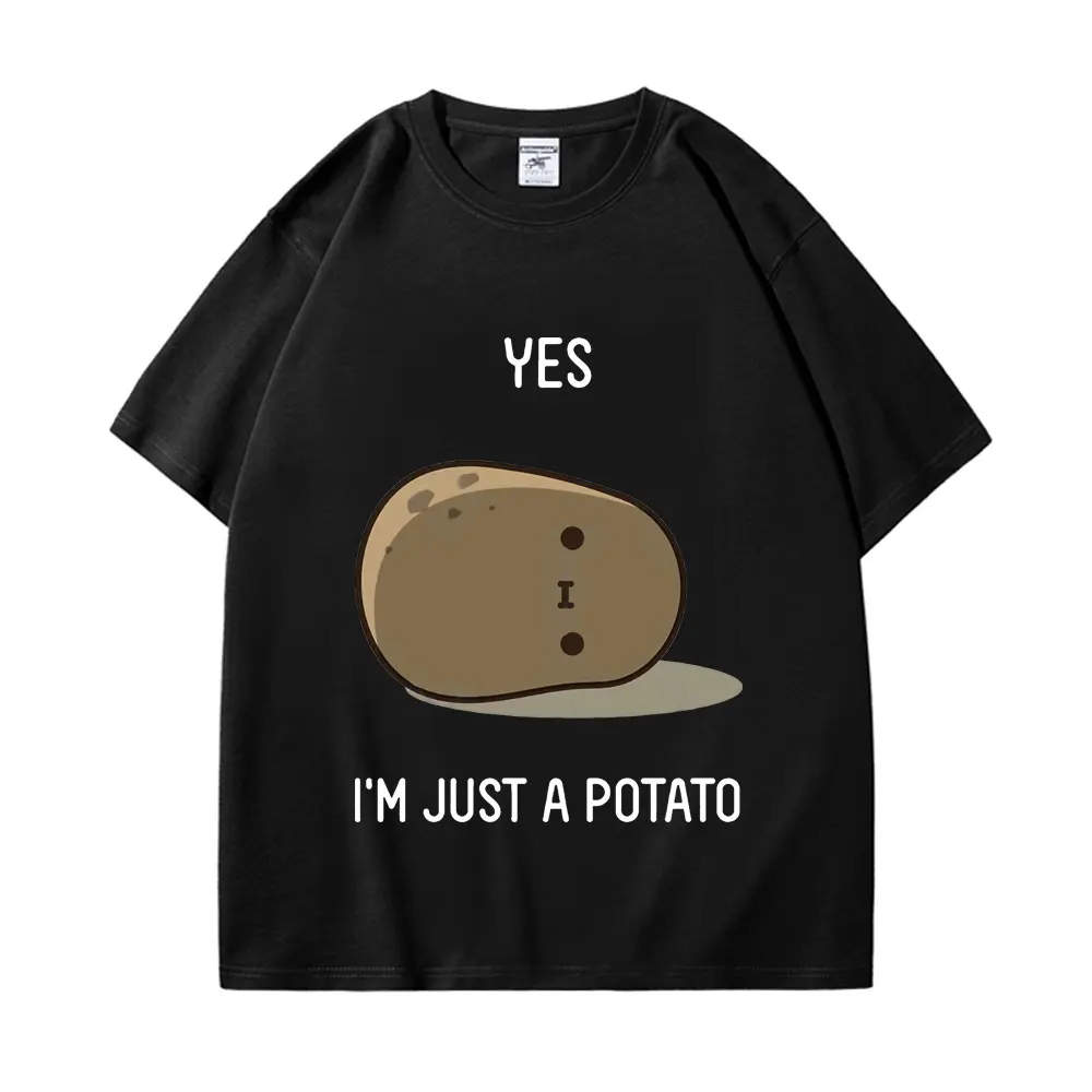 

Cute Potato Print T Shirts Men Women The High Street Fashion Oversized T Shirt Summer Casual Pure Cotton Short Sleeve T-shirts