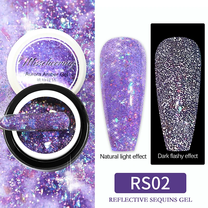 

Sparkling Gel Nail Polish Reflective Glitter Nail Gel Semi Permanent Varnish Manicures Reflective Dazzling Nail Art Decoration