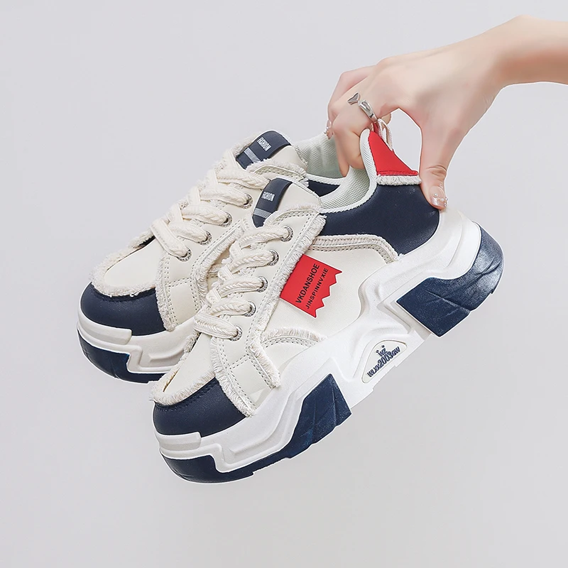 Женская повседневная обувь на платформе модные уличные кроссовки в корейском