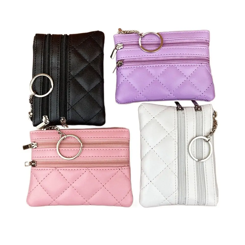 

Makeup Bags Zipper Mini Storage Bags Lattice Girls Money Bag Korean Card Holder Grid Coin Purse Women Purse Wallets