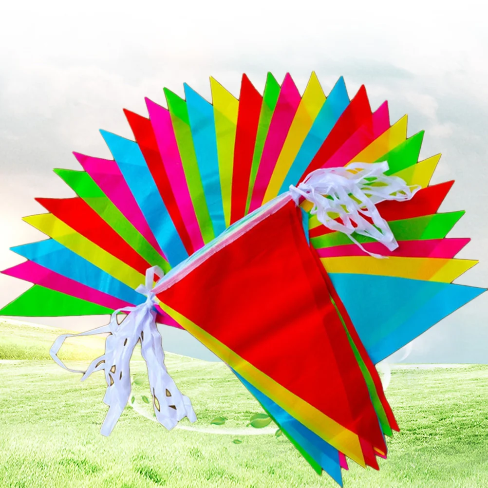 

1pc 80M Colorful Pennant Banner Decoration Hanging Pennant Flags Banner for Feastival Birthday Opening Party