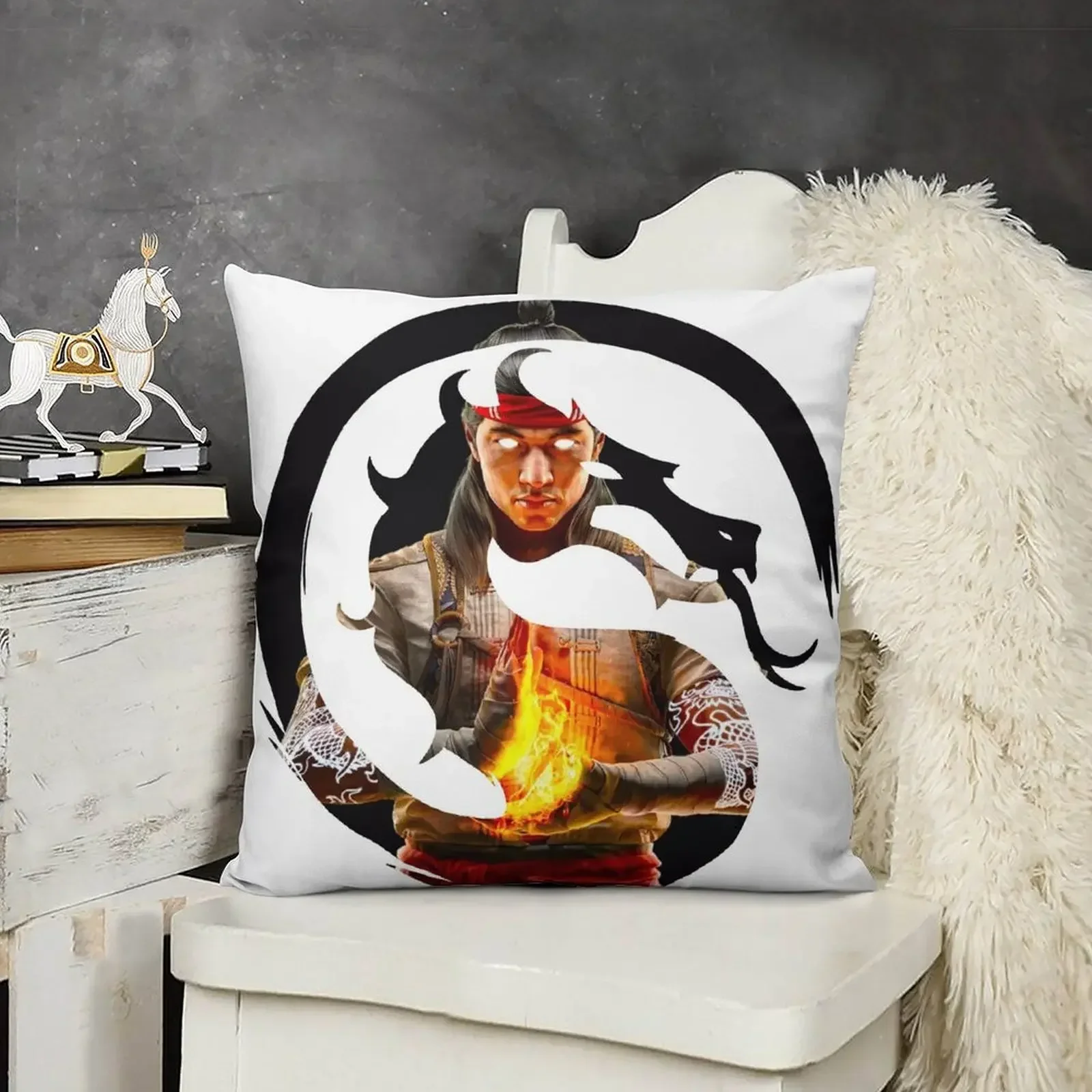 Фото Mortal Kombat Fire God Liu Kang декоративная подушка Рождественские наволочки Чехлы для диванной подушки №3