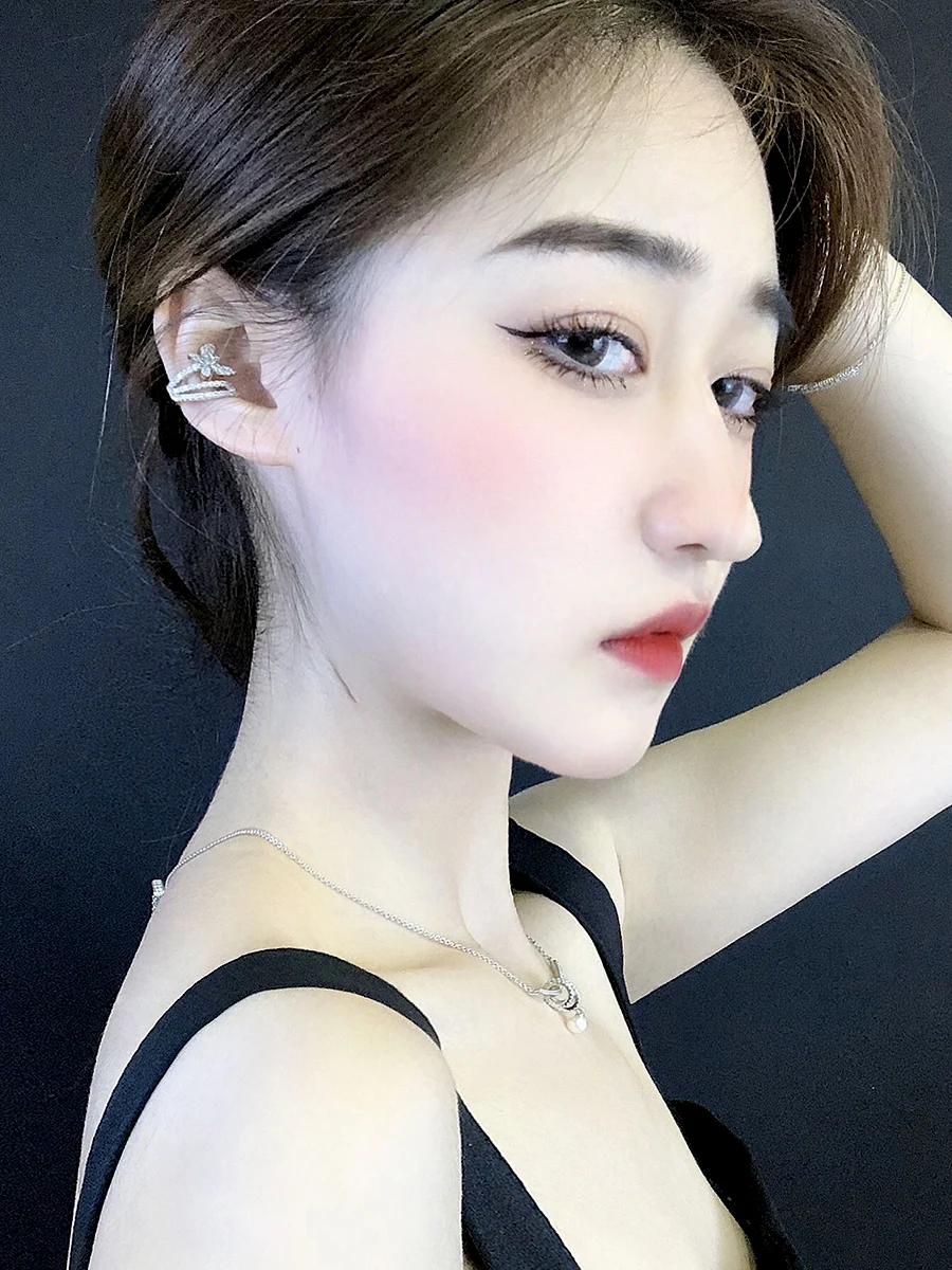 Ipmsis Light Luxury Jewelry Ear Clip No Pierced Cold Sle Studs European and American Pearl Earrings