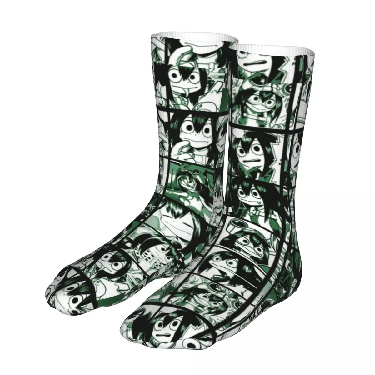

Funny Tsuyu Asui Anime Woman Socks 2022 Female Boku No My Hero Academia Cycling Sock