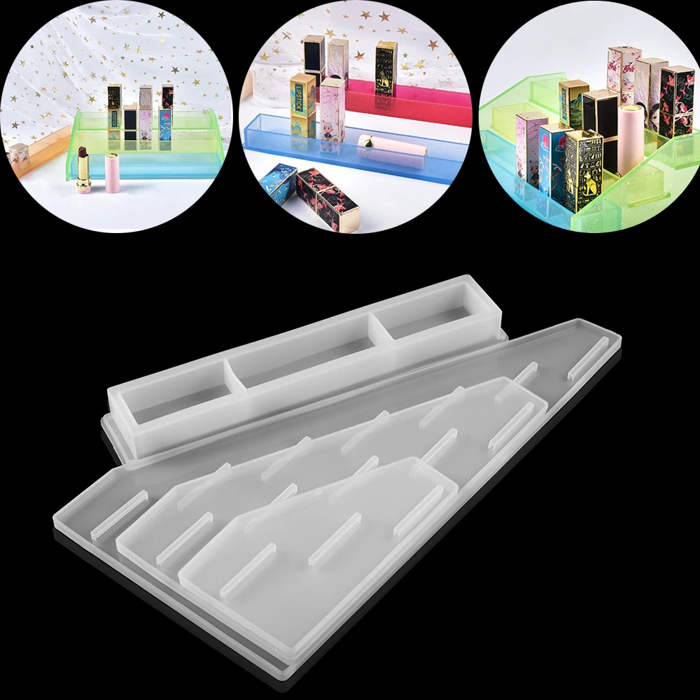 

3 5 7 Layer Lipstick Storage Display Box Epoxy Resin Molds Cosmetic Storage For DIY Resin Epoxy Mold Silicone Jewelry Making
