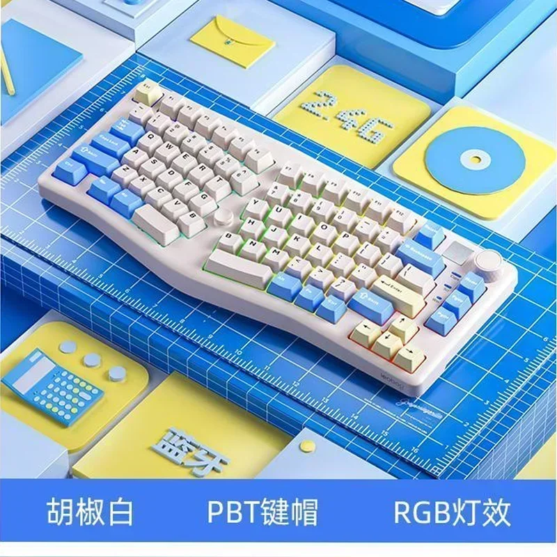 Leobog Alice A75 механическая клавиатура 3 режима 2 4G Bluetooth беспроводная эргономика PBT
