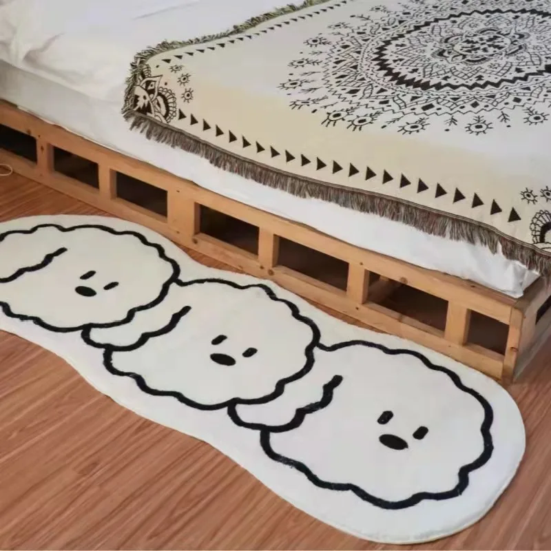 

Cartoon Dog Print Foot Mat Girl Bedside Blanket Rugs for Bedroom Shaggycute Cat Long Anti-Slip Mat Absorbent Bathroom Door Mat