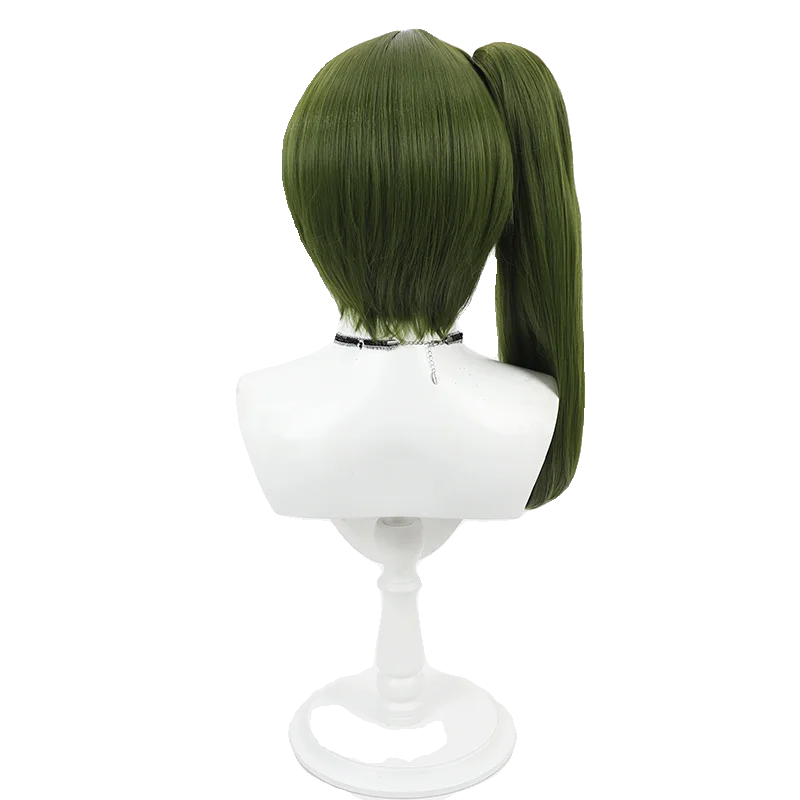 Парик для косплея Ubel Yuuberu жаропрочный Синтетический волос Sousou No Frieren с зеленым