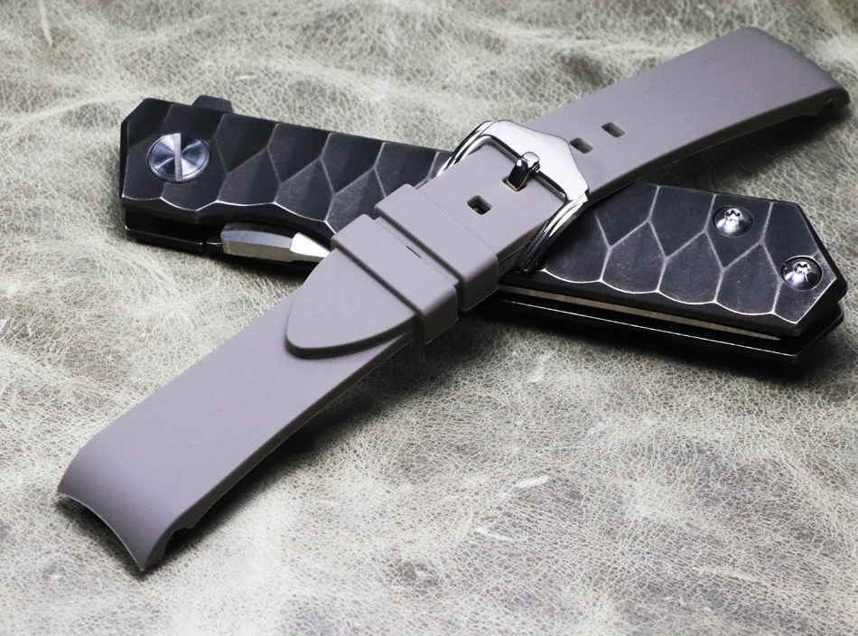 Waterproof 18mm 19mm 20mm 21mm 22mm Fluorine Rubber Strap Replacement Watchbands Arc Watch Band Lady Men Silica Gel Bracelet