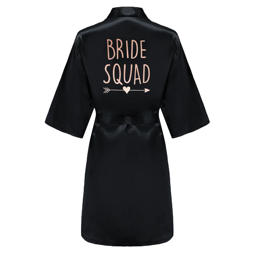 BRIDE SQUAD Women Wedding Satin Dressing Gown Personalized Custom Name Bathobe Bridal Party Robes Bridesmaid Robes gift