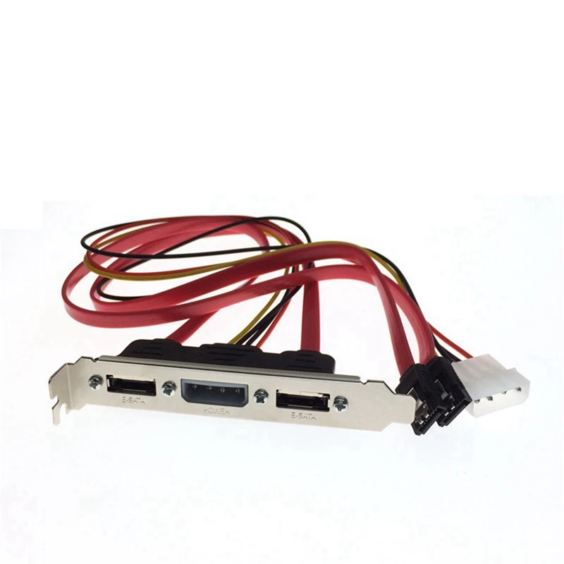 

2X PC DIY SATA To ESATA And 4Pin IDE Molex Power PCI Bracket Slot Cable Full-Height Profile For External Hard Drive