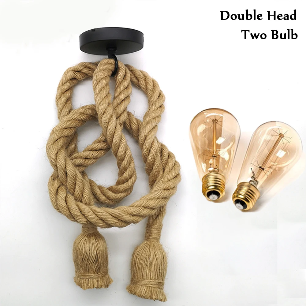 

Подвесной светильник YNL, пеньковая веревка, двойная головка
